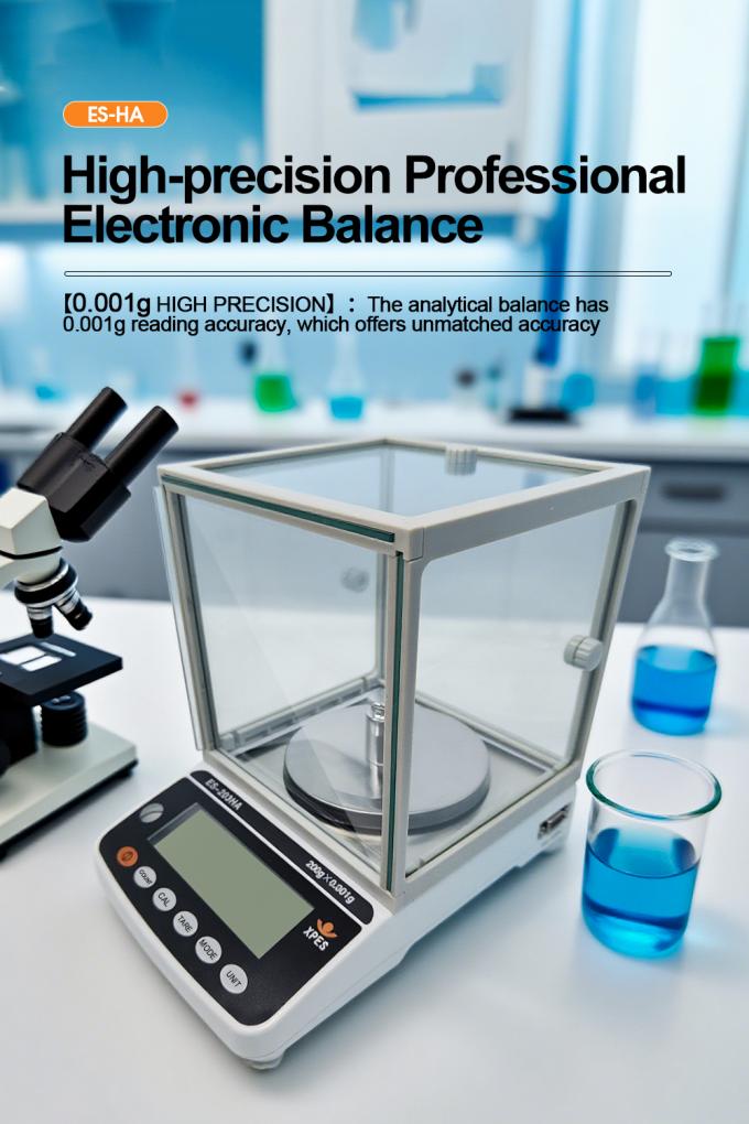 เครื่องชั่งความแม่นยำสูง 0.001g เครื่องมือในห้องปฏิบัติการ เครื่องชั่งวิเคราะห์ พร้อมฝาครอบกันลม 0