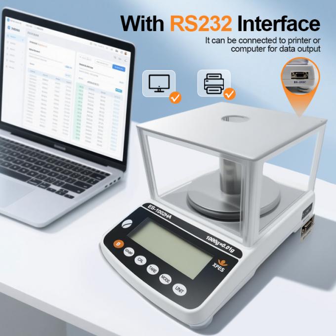 เครื่องชั่งความแม่นยำสูง 0.001g เครื่องมือในห้องปฏิบัติการ เครื่องชั่งวิเคราะห์ พร้อมฝาครอบกันลม 1