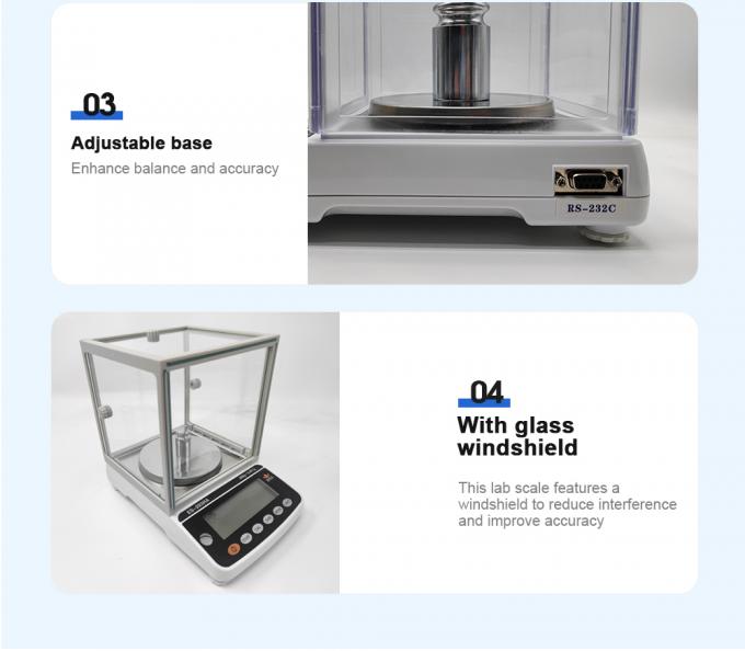 เครื่องชั่งความแม่นยำสูง 0.001g เครื่องมือในห้องปฏิบัติการ เครื่องชั่งวิเคราะห์ พร้อมฝาครอบกันลม 3