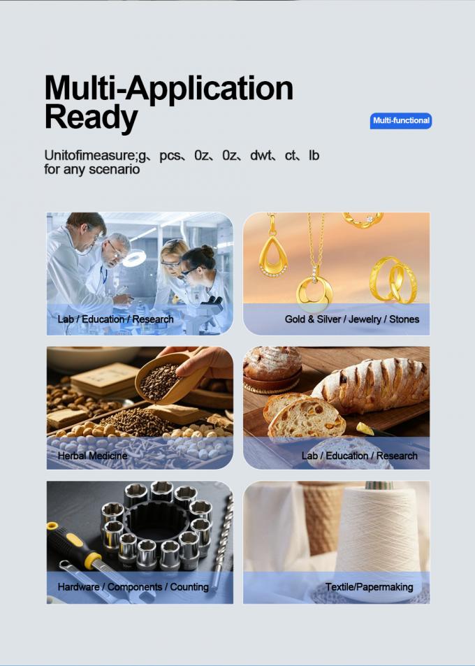 อัตราการสมดุลอิเล็กทรอนิกส์ดิจิทัลความแม่นยําสูงสําหรับเครื่องประดับ, สมุนไพรและเครื่องจักรกล ความแม่นยํา 0.01g/0.1g 2