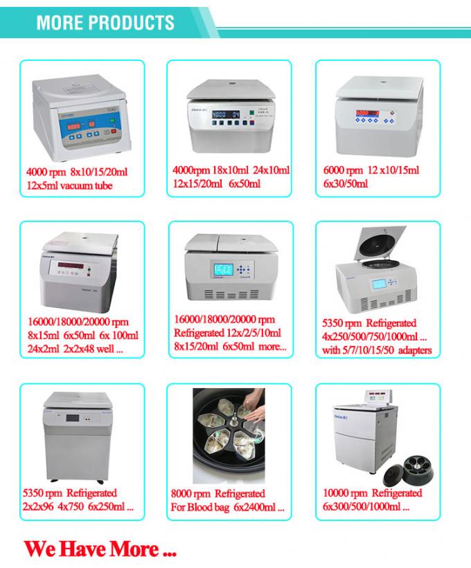 TDZ5-WS Swing Out Rotor Benchtop เซ็นทริบัจกับถังเซ็นทริบัจ 100 มิลลิลิตร 250 มิลลิลิตร 7